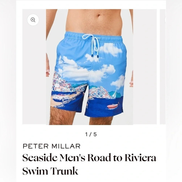 Peter Millar Men’s Rain showers Road To Riviera Beach Swim Trunks NWOT Size XL - Picture 10 of 10